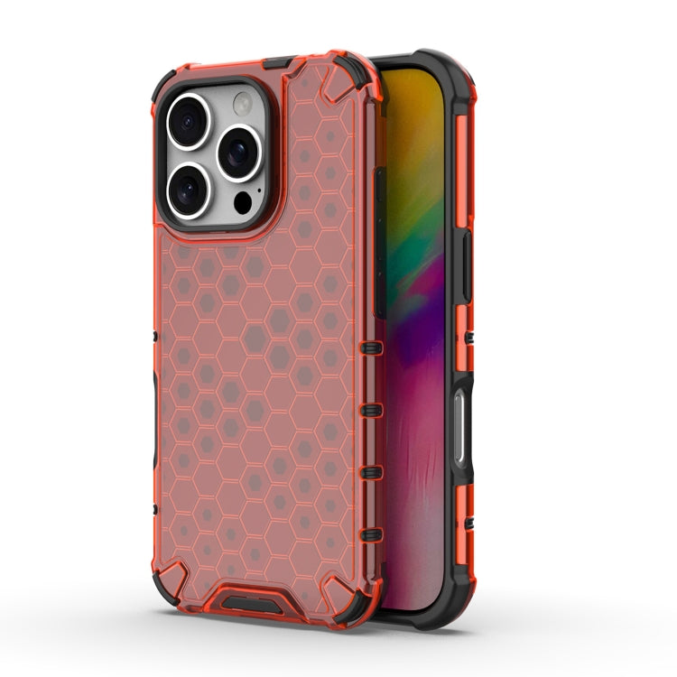 For iPhone 16 Pro Honeycomb Shockproof Phone Case(Red) - iPhone 16 Pro Cases by PMC TechLife | Online Shopping South Africa | PMC TechLife | Buy Now Pay Later Mobicred