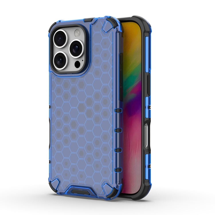 For iPhone 16 Pro Max Honeycomb Shockproof Phone Case(Blue) - iPhone 16 Pro Max Cases by PMC TechLife | Online Shopping South Africa | PMC TechLife | Buy Now Pay Later Mobicred