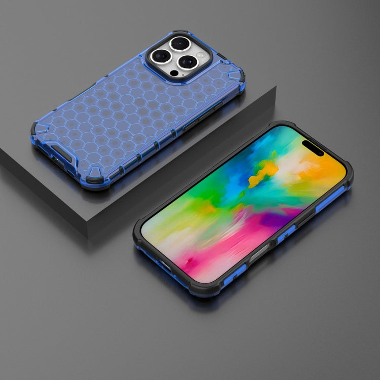 For iPhone 16 Pro Max Honeycomb Shockproof Phone Case(Blue) - iPhone 16 Pro Max Cases by PMC TechLife | Online Shopping South Africa | PMC TechLife | Buy Now Pay Later Mobicred