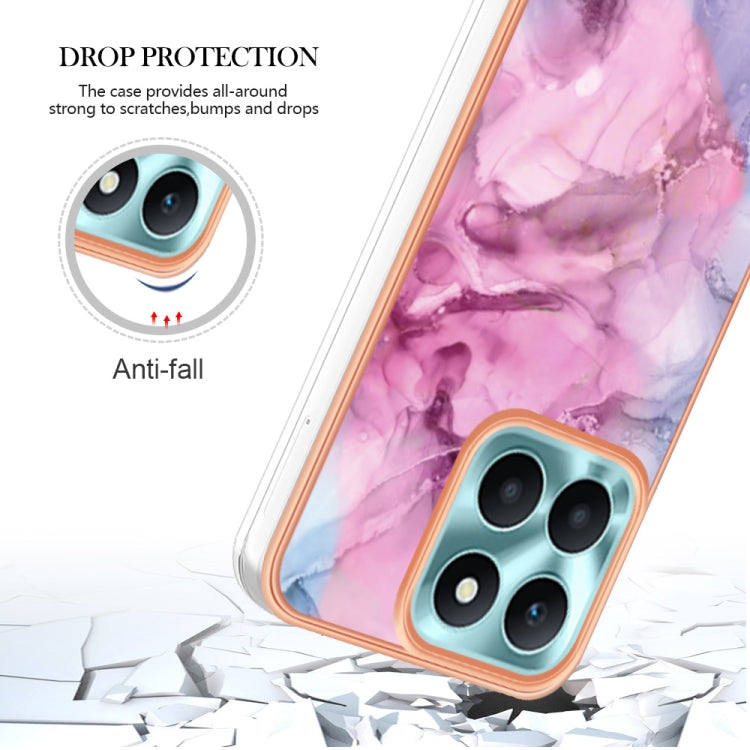 For Honor X6a Electroplating Marble Dual-side IMD Phone Case(Pink 013) - Honor Cases by PMC TechLife | Online Shopping South Africa | PMC TechLife