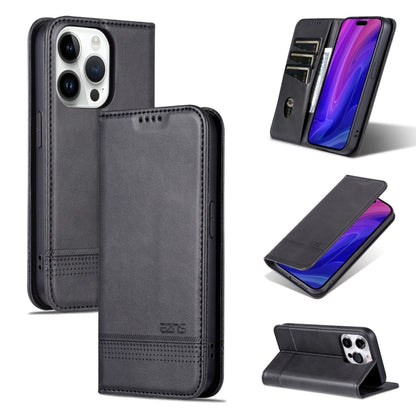 For iPhone 15 Pro AZNS Magnetic Calf Texture Flip Leather Phone Case(Black) - iPhone 15 Pro Cases by AZNS | Online Shopping South Africa | PMC Jewellery | Buy Now Pay Later Mobicred