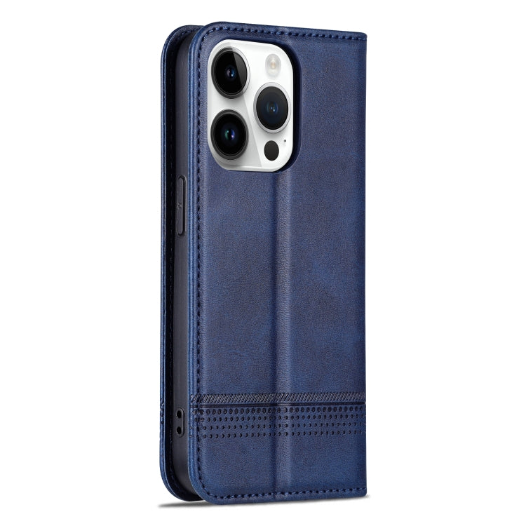 For iPhone 16 Pro Max AZNS Magnetic Calf Texture Flip Leather Phone Case(Dark Blue) - iPhone 16 Pro Max Cases by AZNS | Online Shopping South Africa | PMC Jewellery | Buy Now Pay Later Mobicred