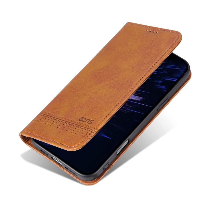 For iPhone 16 Plus AZNS Magnetic Calf Texture Flip Leather Phone Case(Light Brown) - iPhone 16 Plus Cases by AZNS | Online Shopping South Africa | PMC Jewellery | Buy Now Pay Later Mobicred