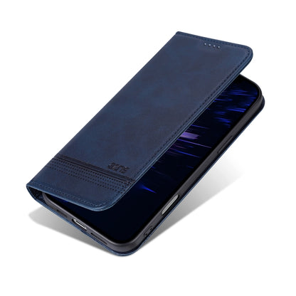 For iPhone 16 Plus AZNS Magnetic Calf Texture Flip Leather Phone Case(Dark Blue) - iPhone 16 Plus Cases by AZNS | Online Shopping South Africa | PMC Jewellery | Buy Now Pay Later Mobicred