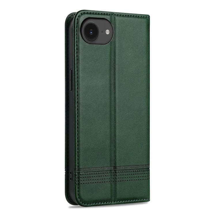 For iPhone 16e AZNS Magnetic Calf Texture Flip Leather Phone Case(Dark Green) - iPhone 16e Cases by AZNS | Online Shopping South Africa | PMC TechLife | Buy Now Pay Later Mobicred