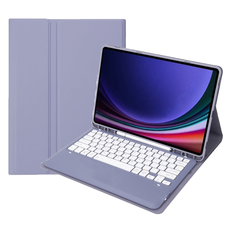 For Samsung Galaxy Tab S9+ A810B Pen Slot Detachable Bluetooth Keyboard Leather Tablet Case(Purple) - Samsung Keyboard by PMC TechLife | Online Shopping South Africa | PMC TechLife