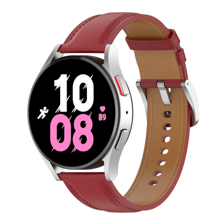 For Samsung Galaxy Watch 6 / 6 Classic Leather Replacement Watch Band(Red) - free shipping - PMc TechLife - Order now!