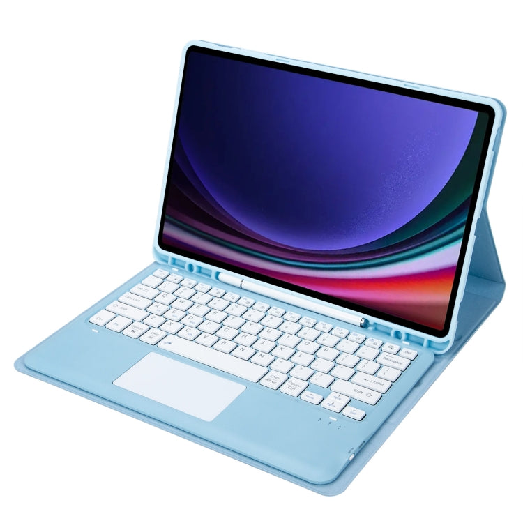For Samsung Galaxy Tab S9+ A810B-A Touch Pad Detachable Bluetooth Keyboard Leather Tablet Case(Sky Blue) - Samsung Keyboard by PMC TechLife | Online Shopping South Africa | PMC TechLife