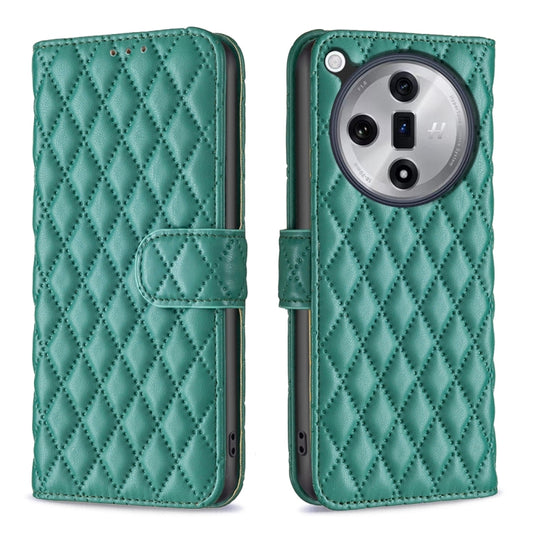 For OPPO Find X7 Diamond Lattice Wallet Leather Flip Phone Case(Green) - Find X7 Cases by PMC Jewellery | Online Shopping South Africa | PMC Jewellery | Buy Now Pay Later Mobicred