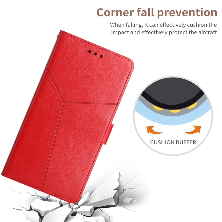 For Motorola Moto G Play 5G 2024 HT01 Y-shaped Pattern Flip Leather Phone Case(Red) - Motorola Cases by PMC Jewellery | Online Shopping South Africa | PMC Jewellery | Buy Now Pay Later Mobicred