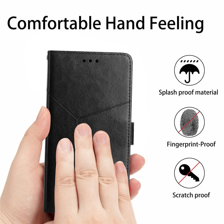 For Motorola Moto G Stylus 5G 2024 HT01 Y-shaped Pattern Flip Leather Phone Case(Black) - Motorola Cases by PMC Jewellery | Online Shopping South Africa | PMC Jewellery | Buy Now Pay Later Mobicred