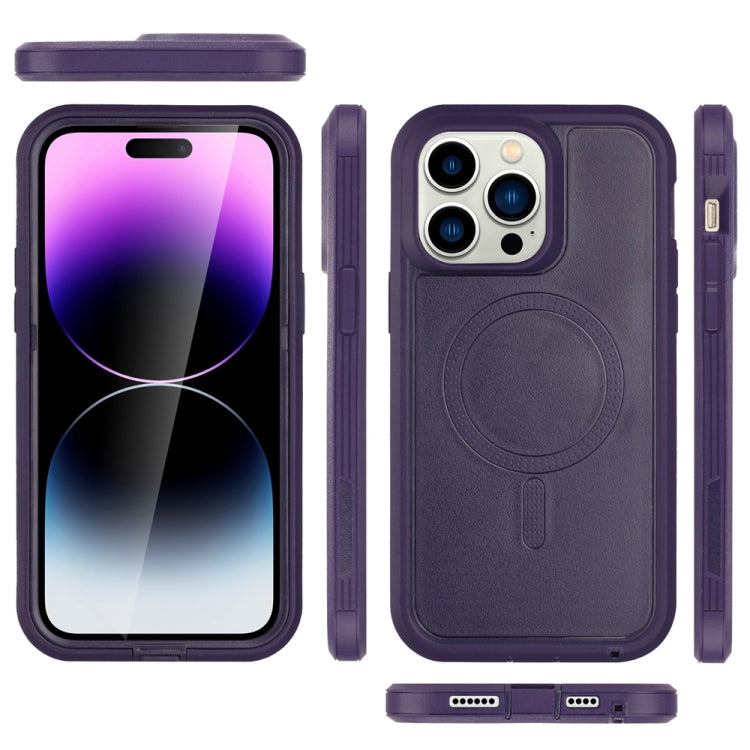 For iPhone 15 Pro Defender Series XT MagSafe Magnetic PC + TPU Shockproof Phone Case(Dark Purple) - iPhone 15 Pro Cases by PMC TechLife | Online Shopping South Africa | PMC TechLife