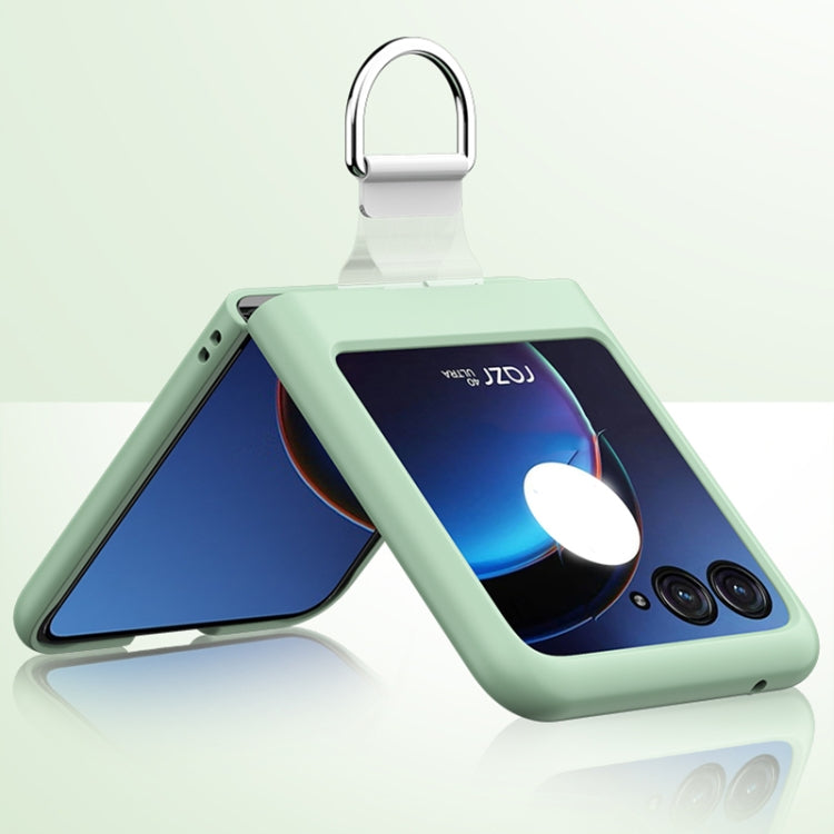 For Motorola Razr 40 Ultra Skin Feel Silicone Foldable Phone Case with Ring(Dark Blue) - Motorola Cases by PMC TechLife | Online Shopping South Africa | PMC TechLife