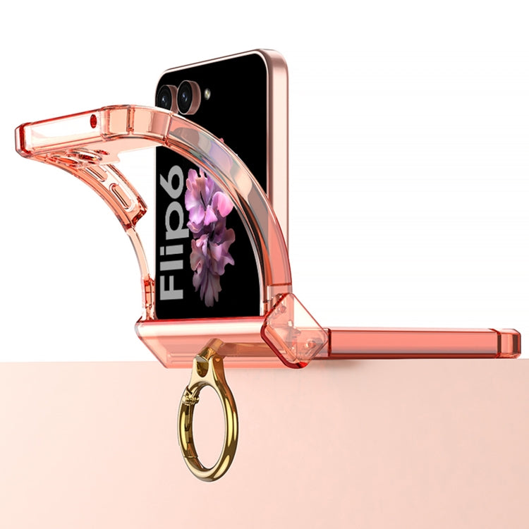 For Samsung Galaxy Z Flip6 GKK MagSafe Airbag Hinge Shockproof Phone Case with Ring Holder(Transparent) - Galaxy Z Flip6 5G Cases by GKK | Online Shopping South Africa | PMC Jewellery | Buy Now Pay Later Mobicred