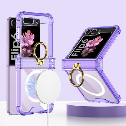 For Samsung Galaxy Z Flip6 GKK MagSafe Airbag Hinge Shockproof Phone Case with Ring Holder(Purple) - Galaxy Z Flip6 5G Cases by GKK | Online Shopping South Africa | PMC Jewellery | Buy Now Pay Later Mobicred