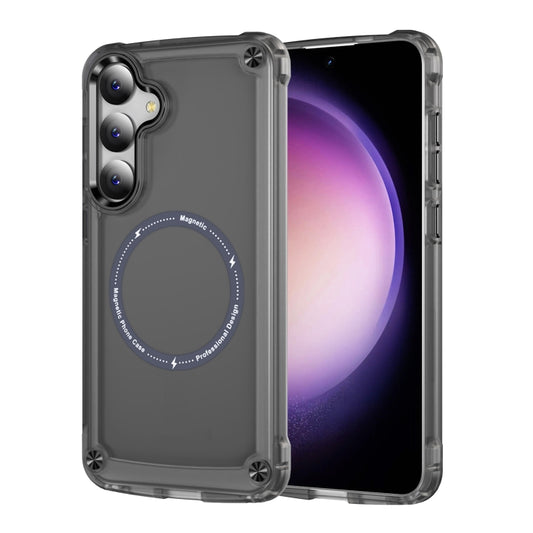 For Samsung Galaxy S25+ 5G Skin Feel TPU + PC MagSafe Magnetic Phone Case(Transparent Black) - Galaxy S25+ 5G Cases by PMC Jewellery | Online Shopping South Africa | PMC Jewellery | Buy Now Pay Later Mobicred