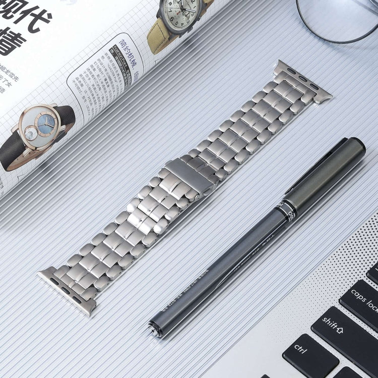 For Apple Watch Series 6 44mm Five Beads Titanium Steel Watch Band(Silver) - Watch Bands by PMC TechLife | Online Shopping South Africa | PMC TechLife