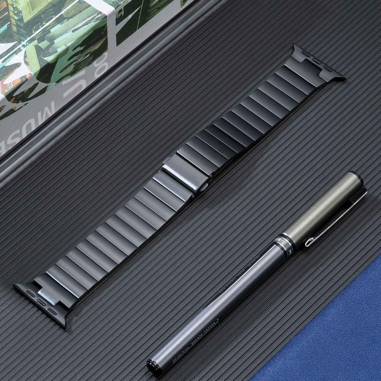 For Apple Watch 42mm Flat Buckle Stainless Steel Watch Band(Black) - free shipping - PMC TechLife - Order now!