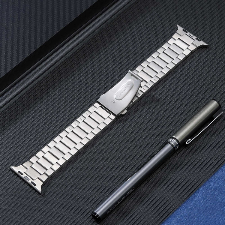 For Apple Watch 42mm Flat Buckle Stainless Steel Watch Band(Silver) - free shipping - PMC TechLife - Order now!
