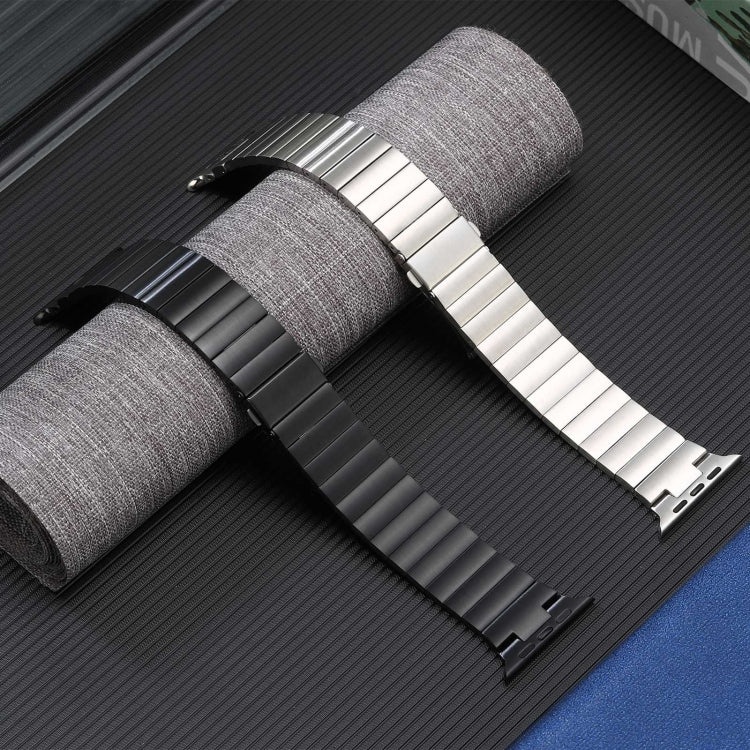 For Apple Watch SE 44mm Flat Buckle Stainless Steel Watch Band(Silver) - free shipping - PMC TechLife - Order now!