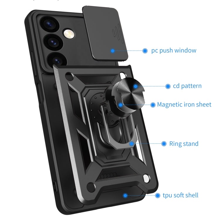 For Samsung Galaxy S24 5G Sliding Camera Cover Design TPU+PC Phone Case(Green) - Galaxy S24 5G Cases by PMC TechLife | Online Shopping South Africa | PMC TechLife