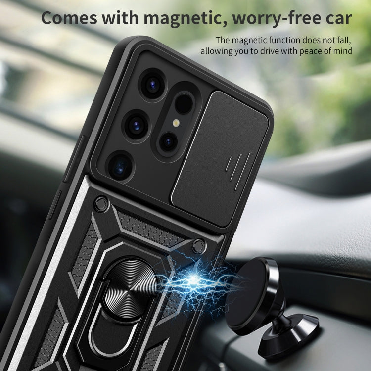 For Samsung Galaxy S24 Ultra 5G Sliding Camera Cover Design TPU+PC Phone Case(Black) - Galaxy S24 Ultra 5G Cases by PMC TechLife | Online Shopping South Africa | PMC TechLife | Buy Now Pay Later Mobicred