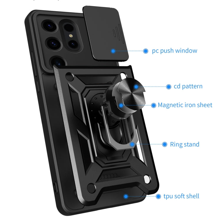 For Samsung Galaxy S24 Ultra 5G Sliding Camera Cover Design TPU+PC Phone Case(Red) - Galaxy S24 Ultra 5G Cases by PMC TechLife | Online Shopping South Africa | PMC TechLife