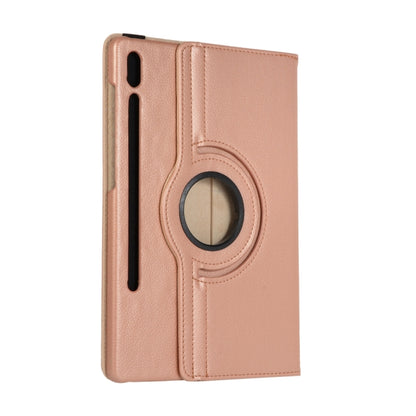 For Samsung Galaxy Tab S9+ / Tab S10+ 360 Degrees Rotation Holder Litchi Texture Leather Tablet Case(Rose Gold) - Galaxy Tab S9+ Cases by PMC Jewellery | Online Shopping South Africa | PMC Jewellery | Buy Now Pay Later Mobicred