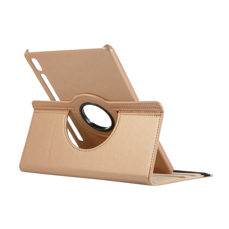 For Samsung Galaxy Tab S9 Ultra 360 Degrees Rotation Holder Litchi Texture Leather Tablet Case(Rose Gold) - Galaxy Tab S9 Ultra Cases by PMC Jewellery | Online Shopping South Africa | PMC Jewellery | Buy Now Pay Later Mobicred