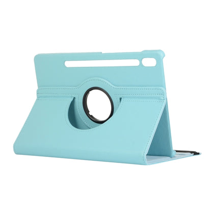 For Samsung Galaxy Tab S9 Ultra 360 Degrees Rotation Holder Litchi Texture Leather Tablet Case(Sky Blue) - Galaxy Tab S9 Ultra Cases by PMC Jewellery | Online Shopping South Africa | PMC Jewellery | Buy Now Pay Later Mobicred