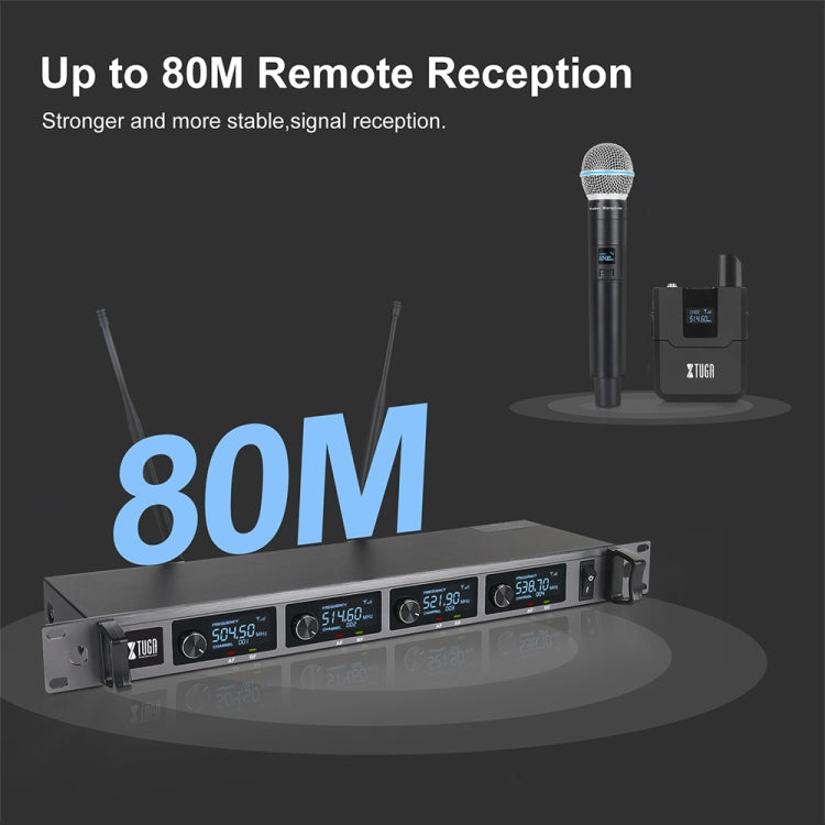XTUGA A140-B Wireless Microphone System 4 BodyPack Headset Lavalier Microphone(US Plug) - free shipping - PMC Jewellery - Order now!