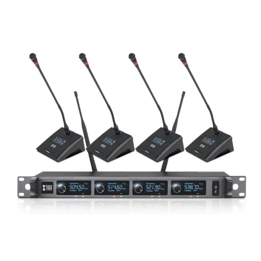 XTUGA A140-C Wireless Microphone System 4-Channel UHF Four Conference Mics(EU Plug) - Microphone by XTUGA | Online Shopping South Africa | PMC Jewellery | Buy Now Pay Later Mobicred