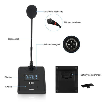 XTUGA A140-C Wireless Microphone System 4-Channel UHF Four Conference Mics(EU Plug) - Microphone by XTUGA | Online Shopping South Africa | PMC Jewellery | Buy Now Pay Later Mobicred