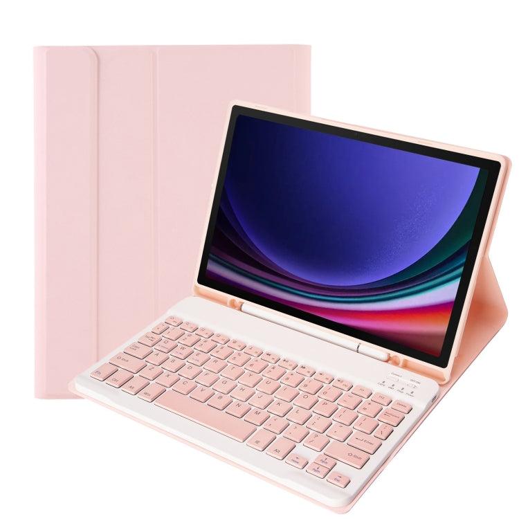 For Samsung Galaxy Tab S9 A710B Candy Color TPU Bluetooth Keyboard Leather Tablet Case with Pen Holder(Pink) - Samsung Keyboard by PMC Jewellery | Online Shopping South Africa | PMC Jewellery