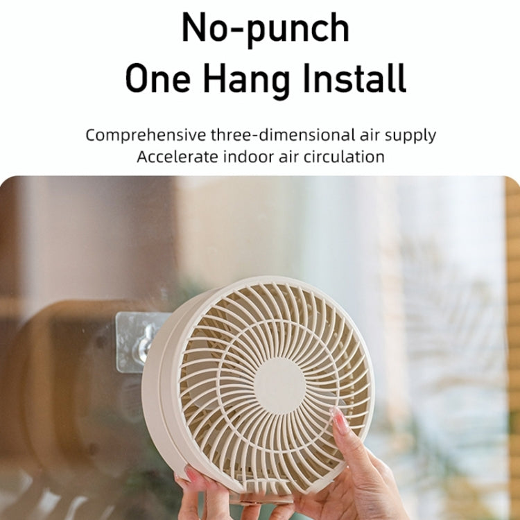 WSK302 4000mAh Swivel Head Wall Mounted Fan with Night Light(White) - Electric Fans by PMC TechLife | Online Shopping South Africa | PMC TechLife | Buy Now Pay Later Mobicred