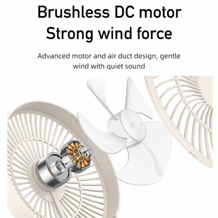 WSK302 4000mAh Swivel Head Wall Mounted Fan with Night Light(Black) - Electric Fans by PMC TechLife | Online Shopping South Africa | PMC TechLife | Buy Now Pay Later Mobicred