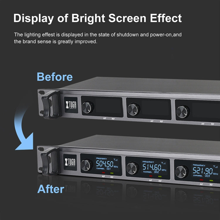 XTUGA A140-H Wireless Microphone System 4 Channel UHF Handheld Microphone(US Plug) - Microphone by XTUGA | Online Shopping South Africa | PMC TechLife | Buy Now Pay Later Mobicred