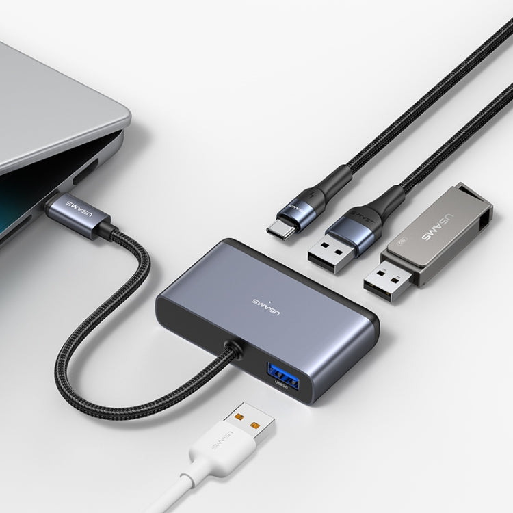 USAMS US-SJ627 4 in 1 Type-C Multifunctional Docking Station HUB - free shipping - PMC Jewellery - Order now!