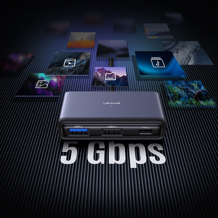 USAMS US-SJ627 4 in 1 Type-C Multifunctional Docking Station HUB - free shipping - PMC Jewellery - Order now!