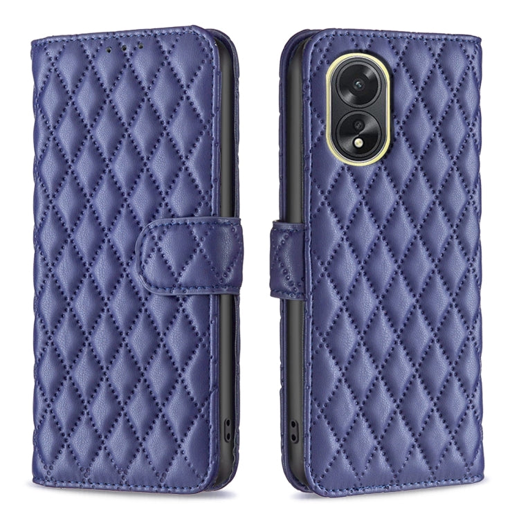 For OPPO A38 4G Diamond Lattice Wallet Flip Leather Phone Case(Blue) - A38 Cases by PMC TechLife | Online Shopping South Africa | PMC TechLife | Buy Now Pay Later Mobicred