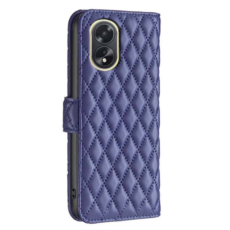 For OPPO A38 4G Diamond Lattice Wallet Flip Leather Phone Case(Blue) - A38 Cases by PMC TechLife | Online Shopping South Africa | PMC TechLife | Buy Now Pay Later Mobicred
