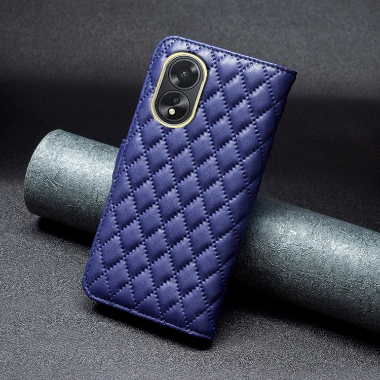 For OPPO A38 4G Diamond Lattice Wallet Flip Leather Phone Case(Blue) - A38 Cases by PMC TechLife | Online Shopping South Africa | PMC TechLife | Buy Now Pay Later Mobicred