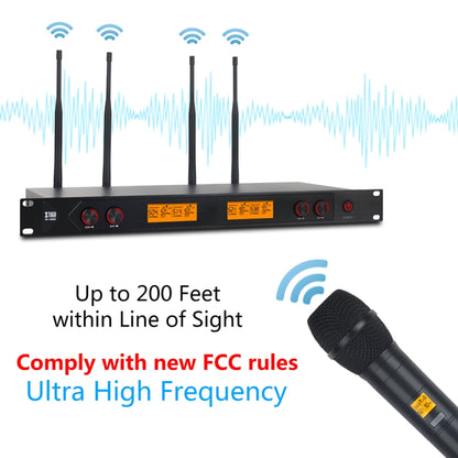 XTUGA A400-H Professional 4-Channel UHF Wireless Microphone System with 4 Handheld Microphone(US Plug) - Microphone by XTUGA | Online Shopping South Africa | PMC Jewellery | Buy Now Pay Later Mobicred