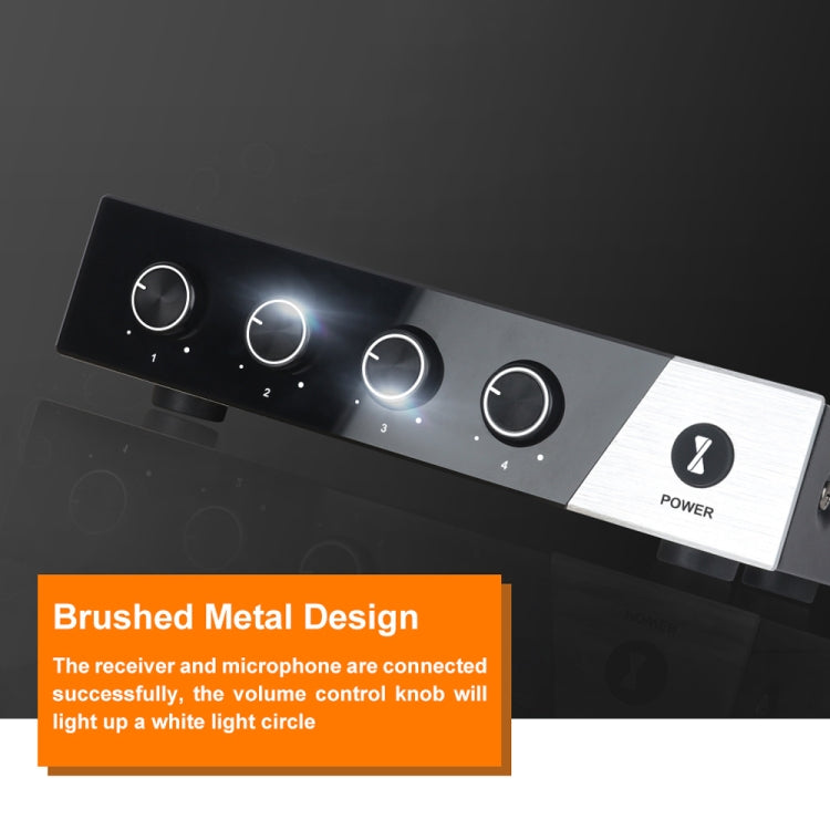 XTUGA S400 Professional 4-Channel UHF Wireless Microphone System with 4 Handheld Microphone(US Plug) - Microphone by XTUGA | Online Shopping South Africa | PMC TechLife | Buy Now Pay Later Mobicred