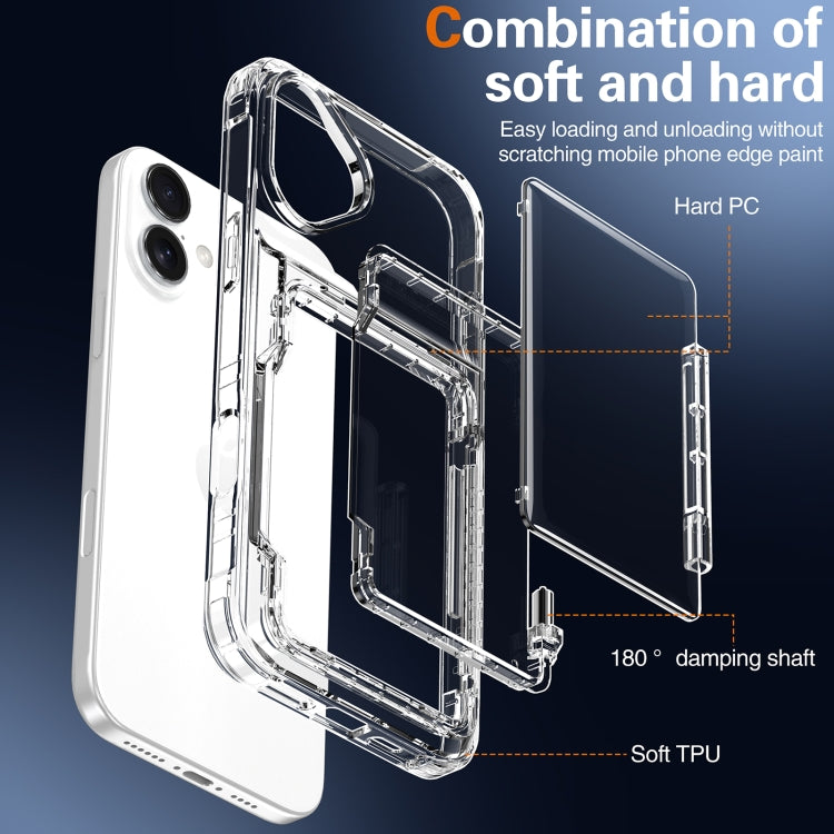 For iPhone 16 Crystal Clear Flip Card Slot Phone Case(Transparent) - free shipping - PMC TechLife - Order now!