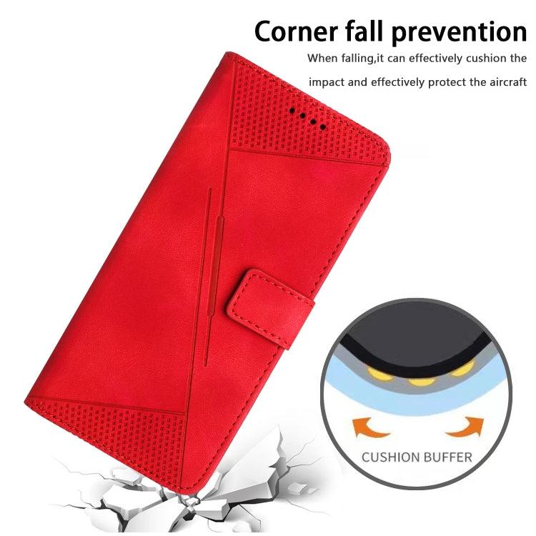 For Motorola Moto G Play 2024 Dream Triangle Leather Phone Case with Lanyard(Red) - Motorola Cases by PMC Jewellery | Online Shopping South Africa | PMC Jewellery | Buy Now Pay Later Mobicred
