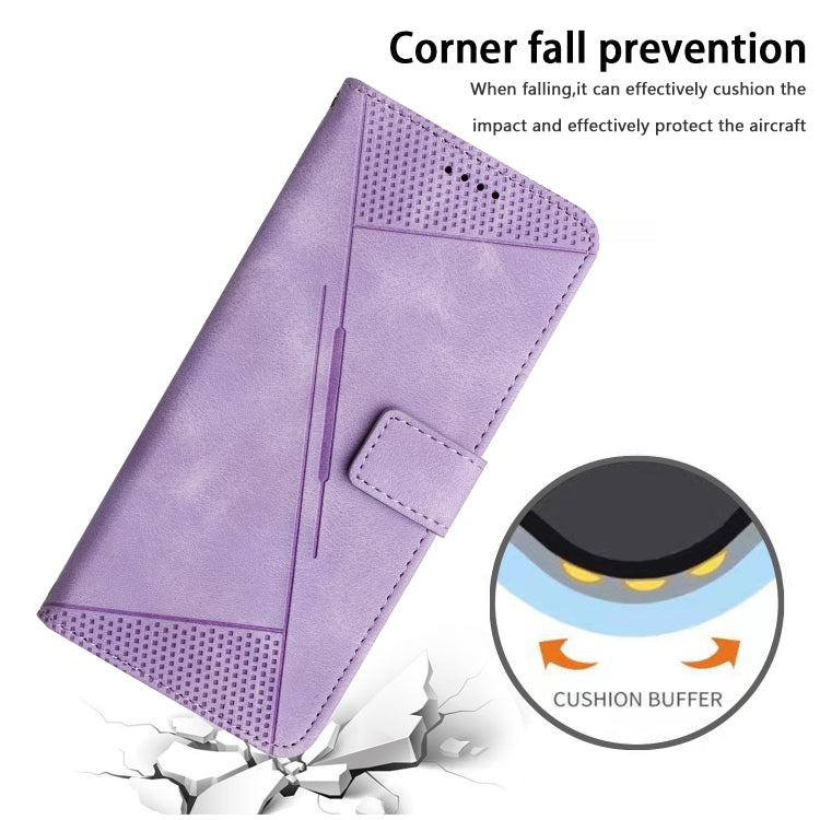 For Motorola Edge 2024 Dream Triangle Leather Phone Case with Lanyard(Purple) - Motorola Cases by PMC Jewellery | Online Shopping South Africa | PMC Jewellery | Buy Now Pay Later Mobicred