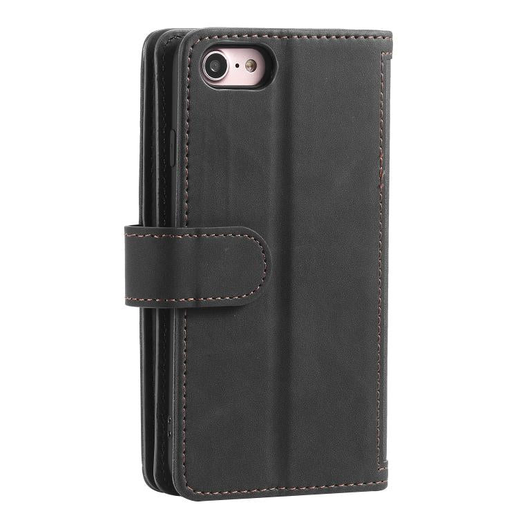 For iPhone 16e Nine Card Zipper Bag Leather Phone Case with Lanyard(Black) - iPhone 16e Cases by PMC TechLife | Online Shopping South Africa | PMC TechLife | Buy Now Pay Later Mobicred