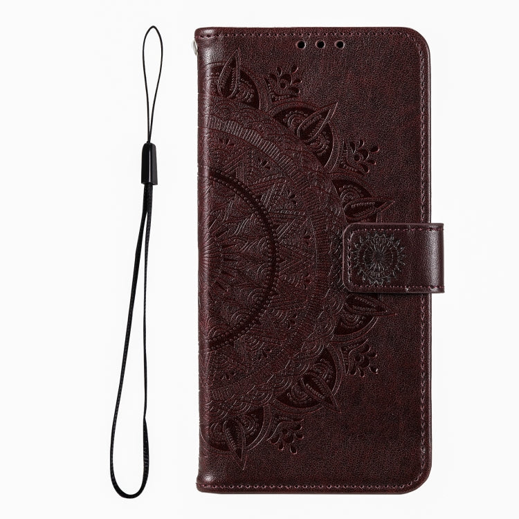 For iPhone 16 Pro Totem Flower Embossed Leather Phone Case(Brown) - iPhone 16 Pro Cases by PMC Jewellery | Online Shopping South Africa | PMC Jewellery | Buy Now Pay Later Mobicred