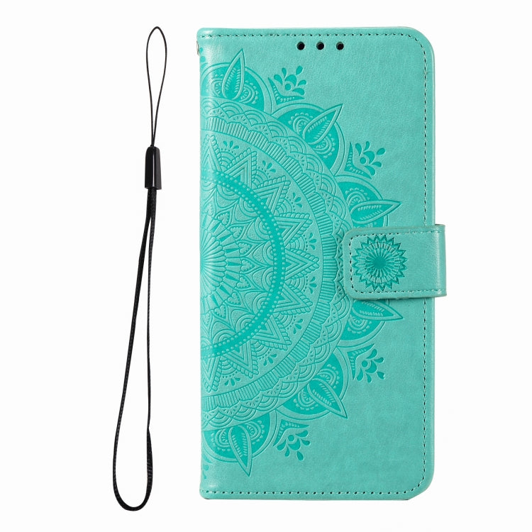 For iPhone 16 Totem Flower Embossed Leather Phone Case(Green) - iPhone 16 Cases by PMC Jewellery | Online Shopping South Africa | PMC Jewellery | Buy Now Pay Later Mobicred